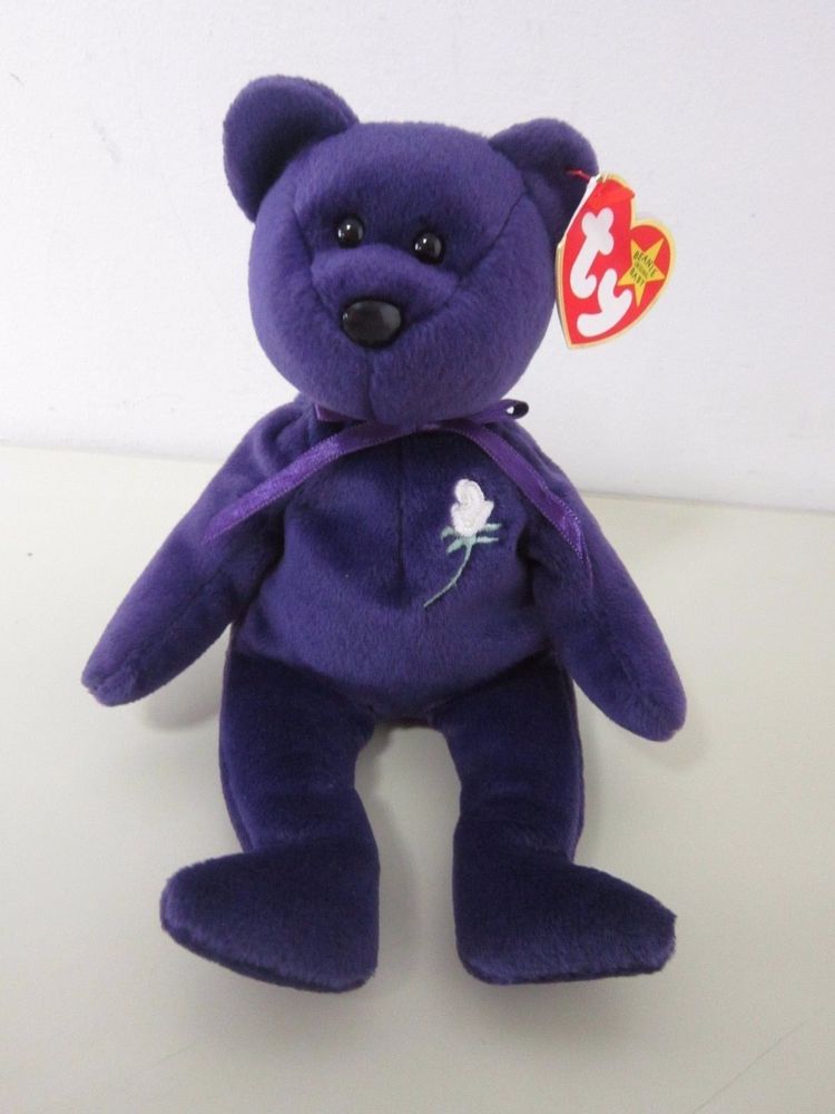 TY Beanie Baby PRINCESS DIANA Bear Canadian Tush Tag Stamped 1997 PE ...