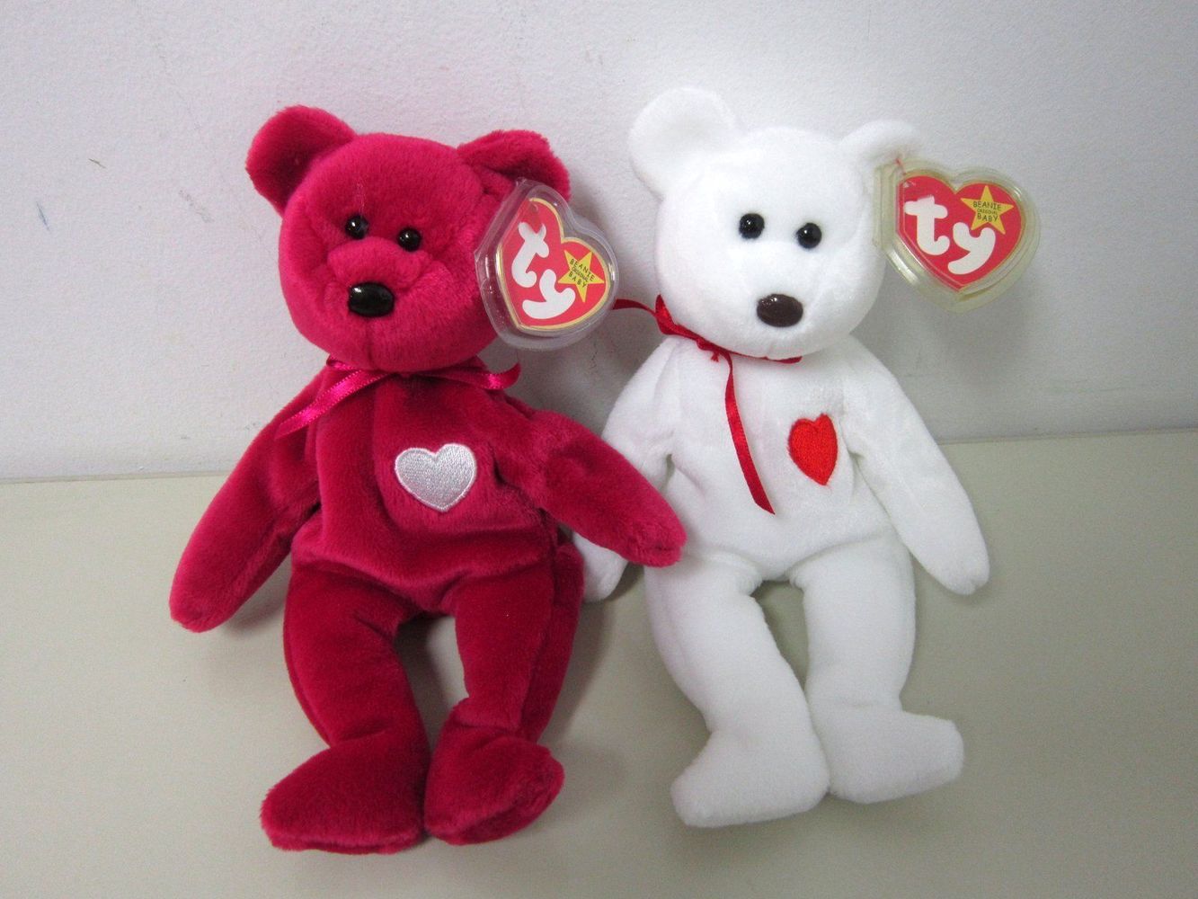 TY Beanie Baby VALENTINO 1993 VALENTINA 1999 Date Tag Errors Valentine ...