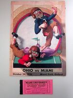 OHIO VS MIAMI 1936 College Football Program Ticket Stub Miami Field Oxford