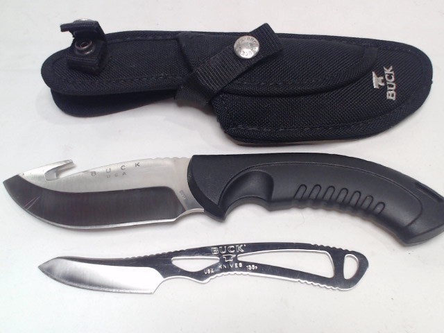 Buck Omni Hunter knife gut hook w/135SSS Buck PakLite Caper w/sheath ...