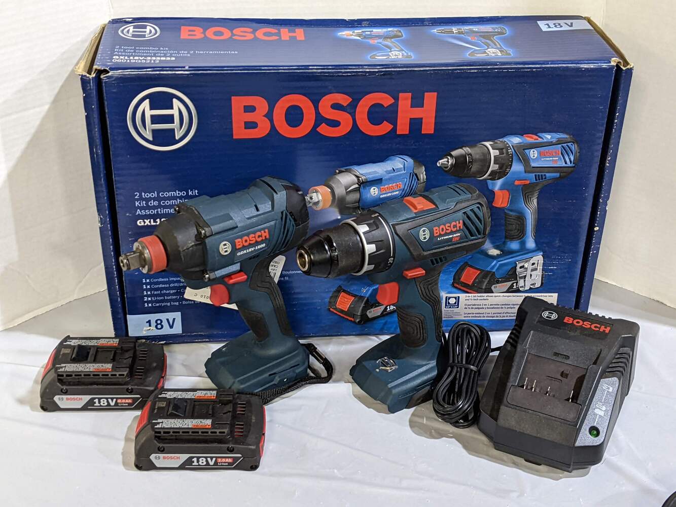 BOSCH GXL18V-232B22 18-Volt Lithium Ion (Li-ion) Cordless Combo Kit ...