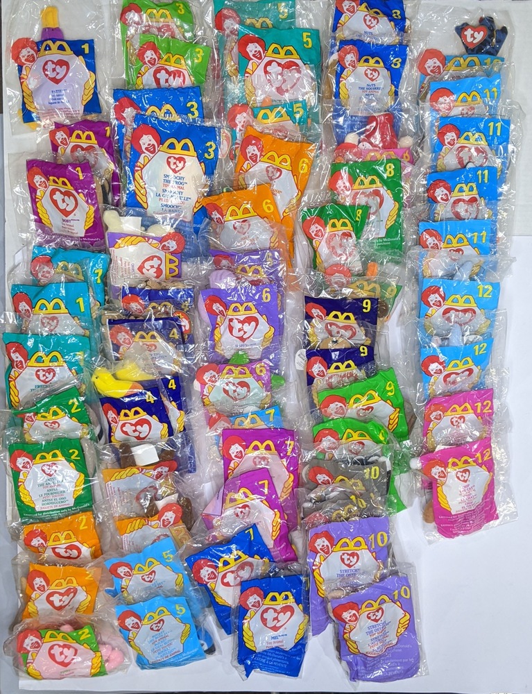 McDonalds Happy Meal 90s TY Teenie Beanie Babies 1-12 Complete