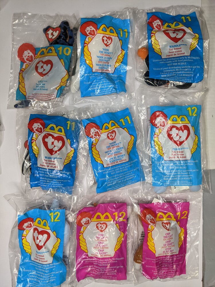 McDonalds Happy Meal 90s TY Teenie Beanie Babies 1-12 Complete