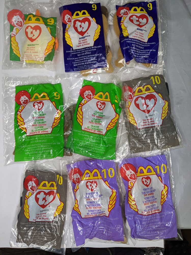 McDonalds Happy Meal 90s TY Teenie Beanie Babies 1-12 Complete