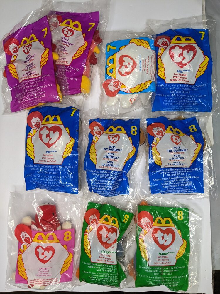 McDonalds Happy Meal 90s TY Teenie Beanie Babies 1-12 Complete