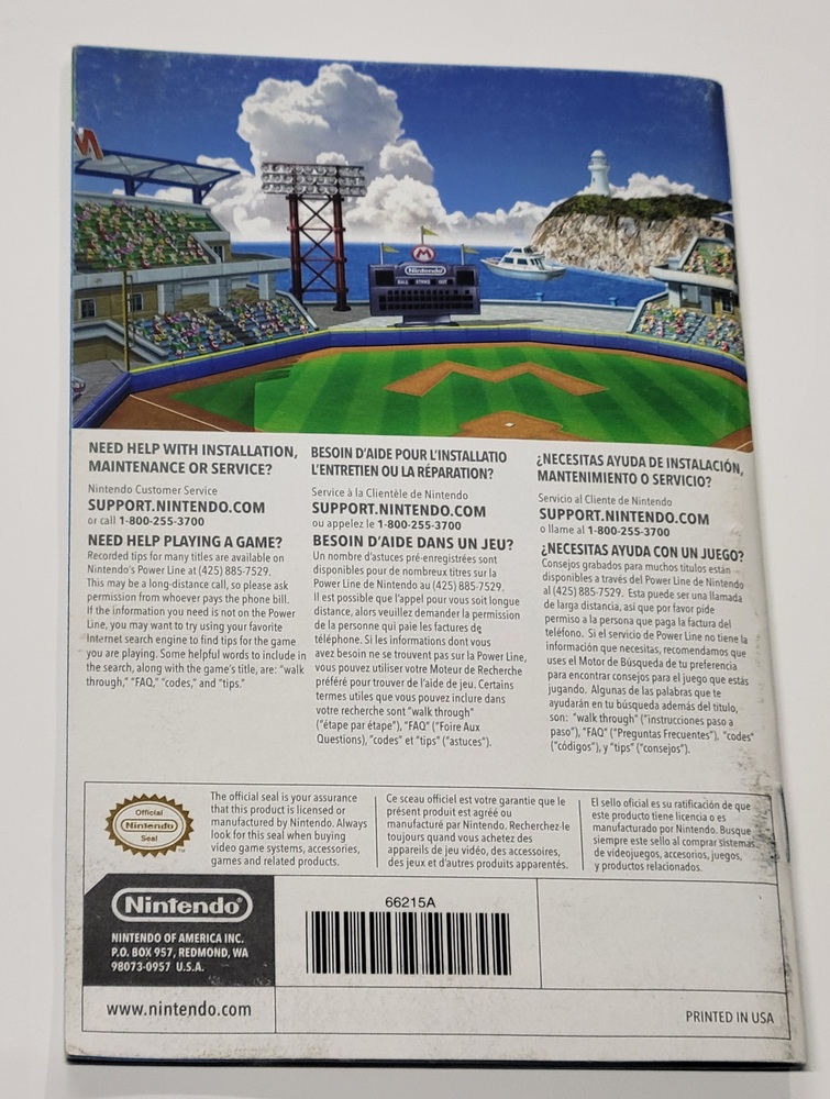 Manual Only) Mario Super Sluggers - Nintendo Wii Authentic Instruction  Booklet