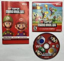 New Super Mario Bros. Wii (Nintendo Wii, 2009) Disc Sleeve & Manual TESTED