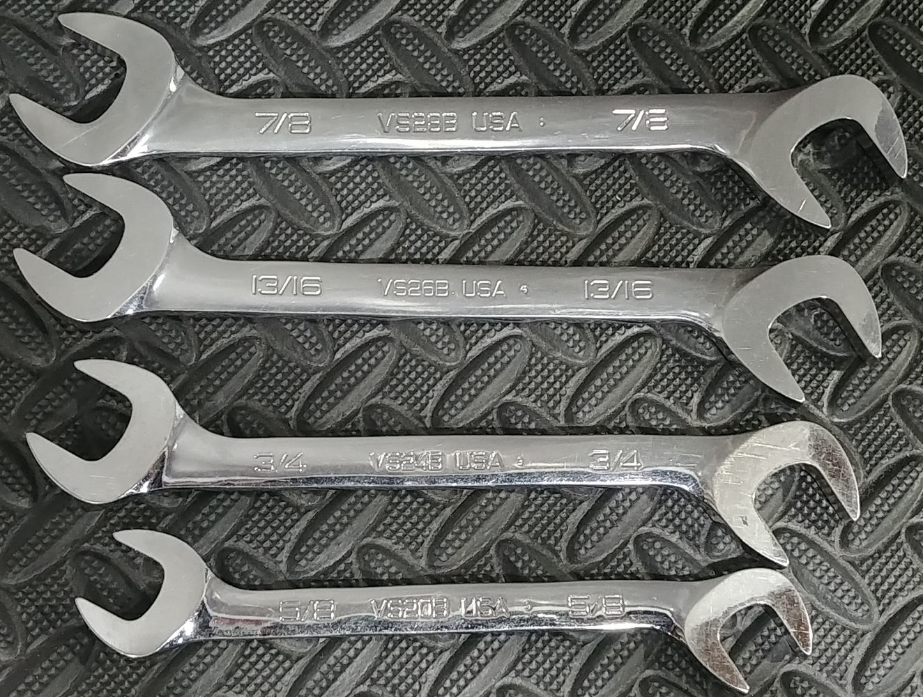 SNAP-ON Four-Way Angle Head Open-End 4pc Wrench Set 5/8in-7/8in ...