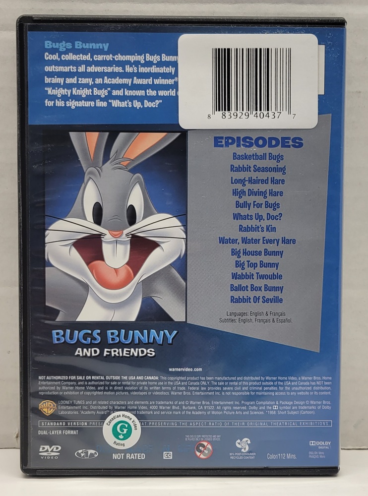 Bugs Bunny and Friends DVD Warner Brothers Looney Tunes 13 Episodes ...