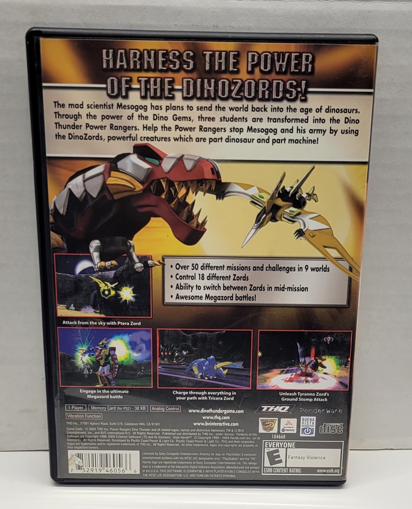 Power Rangers Dino Thunder Video Game PS2