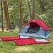 Ozark Trail 3-Piece Camping Combo 6-Person Dome Tent & 2-Adult Sleeping Bags Red