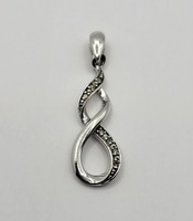 0.925% Silver & Diamond Twist Pendant 