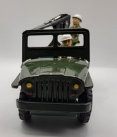 Vintage Die Cast Military Jeep with Soldiers and Gun