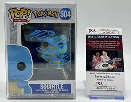 Signed Michele Knotz Funko Pop! Games Pokemon Squirtle #504 JSA COA Autographed