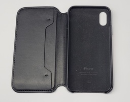Apple iPhone Xs Leather Folio - Black Model MRX42FA/A Phone Case